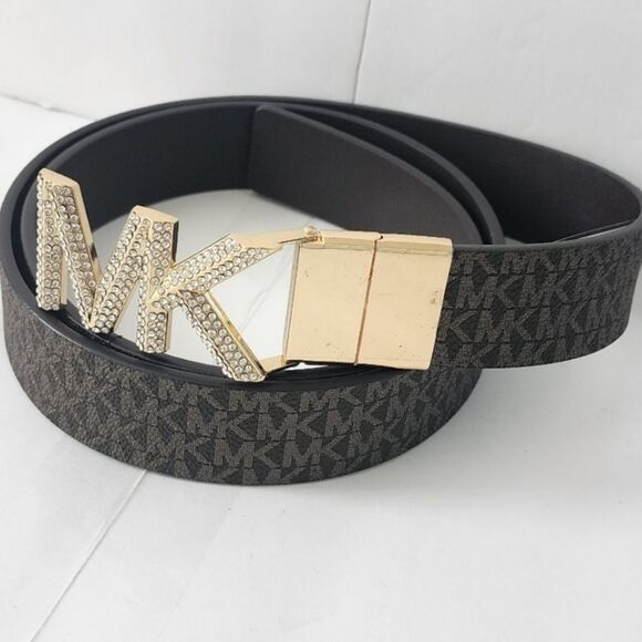 Michael Kors 38 MM Rhinestone Buckle Reversible Belt